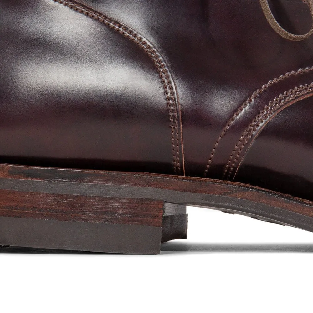 7CM/2.76 Inches CMR CHAMARIPA Men's Burgundy Shell Cordovan Brogue Elevator Boots