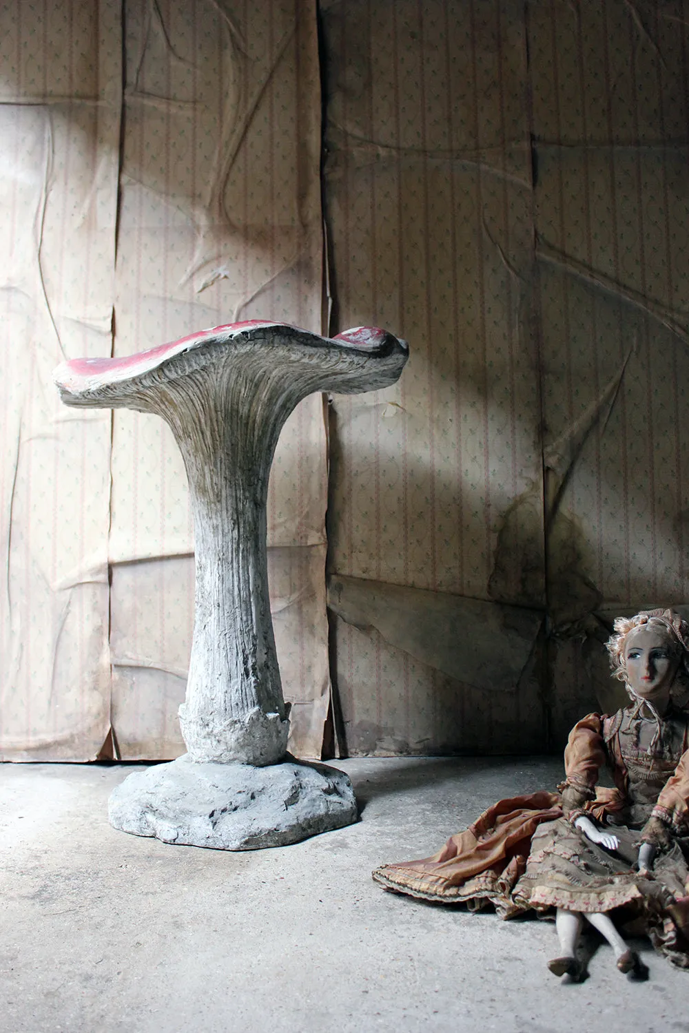 A Large Stylised Mid-20thC Painted Plaster & Fibreglass Theatre Prop Model of a Fly Agaric Toadstool
