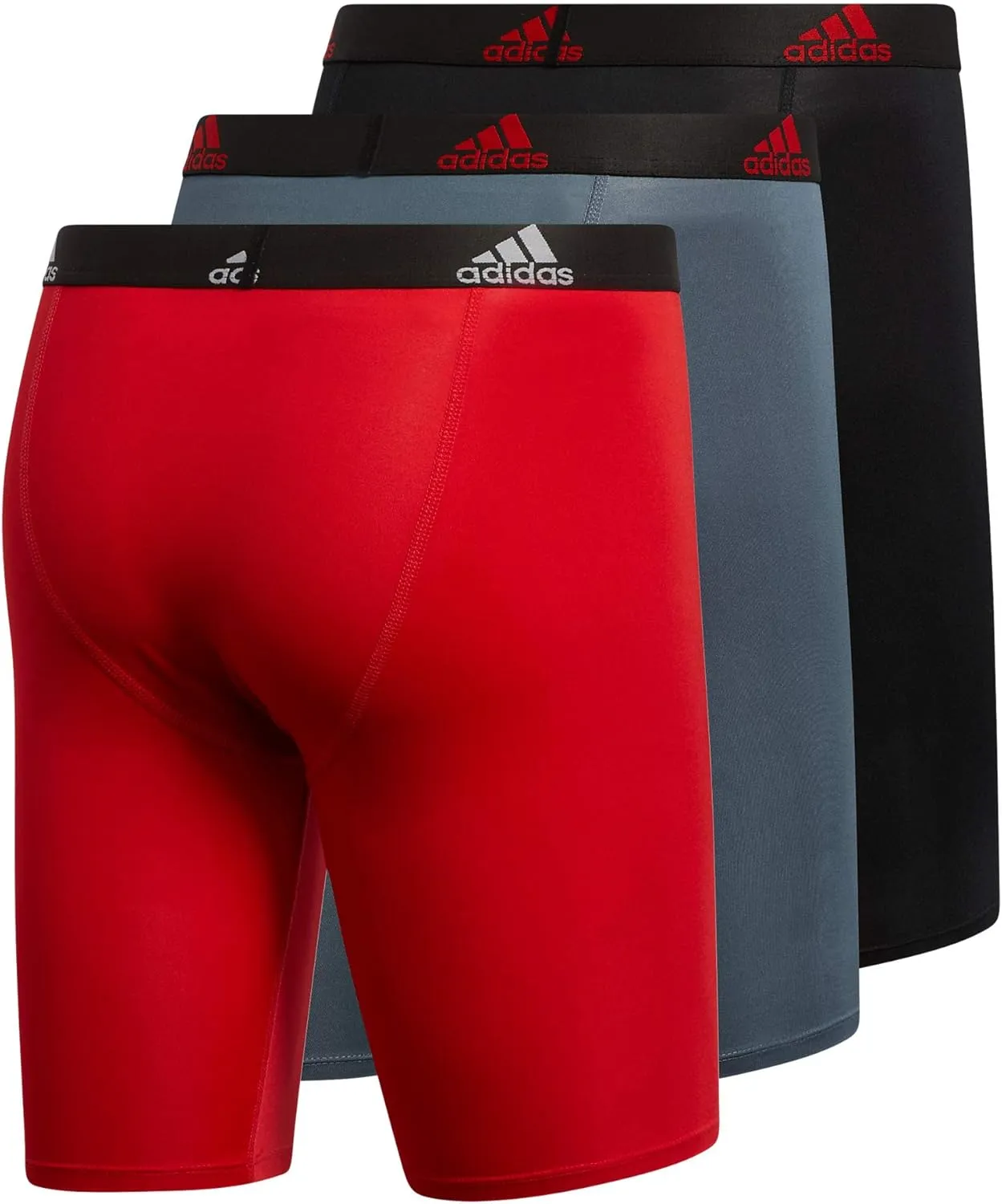 adidas Men's Performance 3-Pack Long Boxer Brief, Underwear Boxer Briefs - 3-Pack Long Men's Underwear Pack