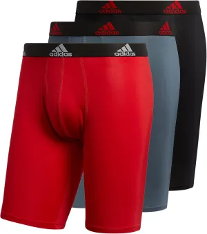 adidas Men's Performance 3-Pack Long Boxer Brief, Underwear Boxer Briefs - 3-Pack Long Men's Underwear Pack
