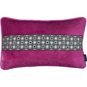 Cancun Striped Fuchsia Pink Velvet Pillow