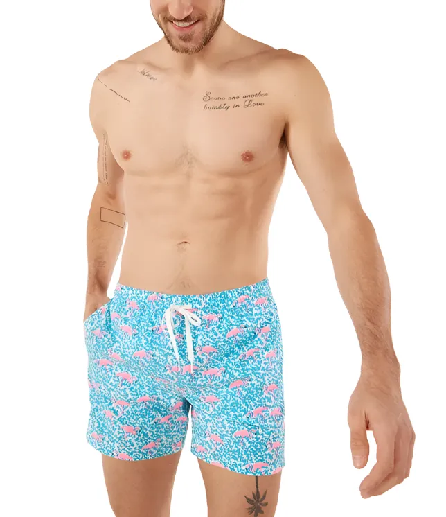 Chubbies Mens The Domingos Are For Flamingos 5.5" Classic Swim Trunks