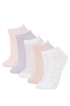 Defacto Women's 5-Piece Cotton Booties Socks
