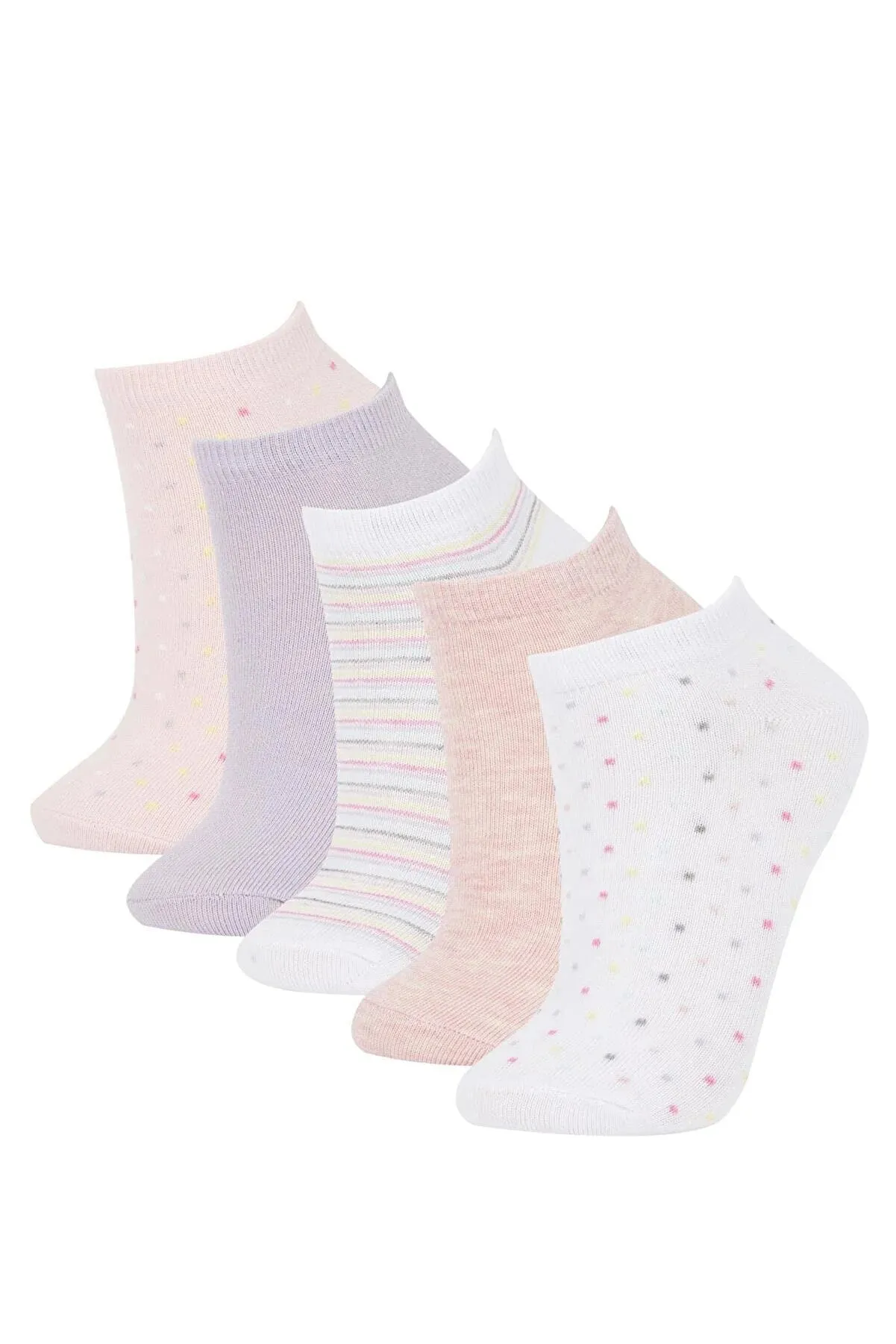 Defacto Women's 5-Piece Cotton Booties Socks