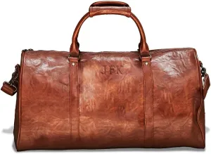 Embossed Travel Duffel Bag for Men - Weekender Bag with Monogram Options, Stylish and Durable Travel Bag for Overnight and Business Trips