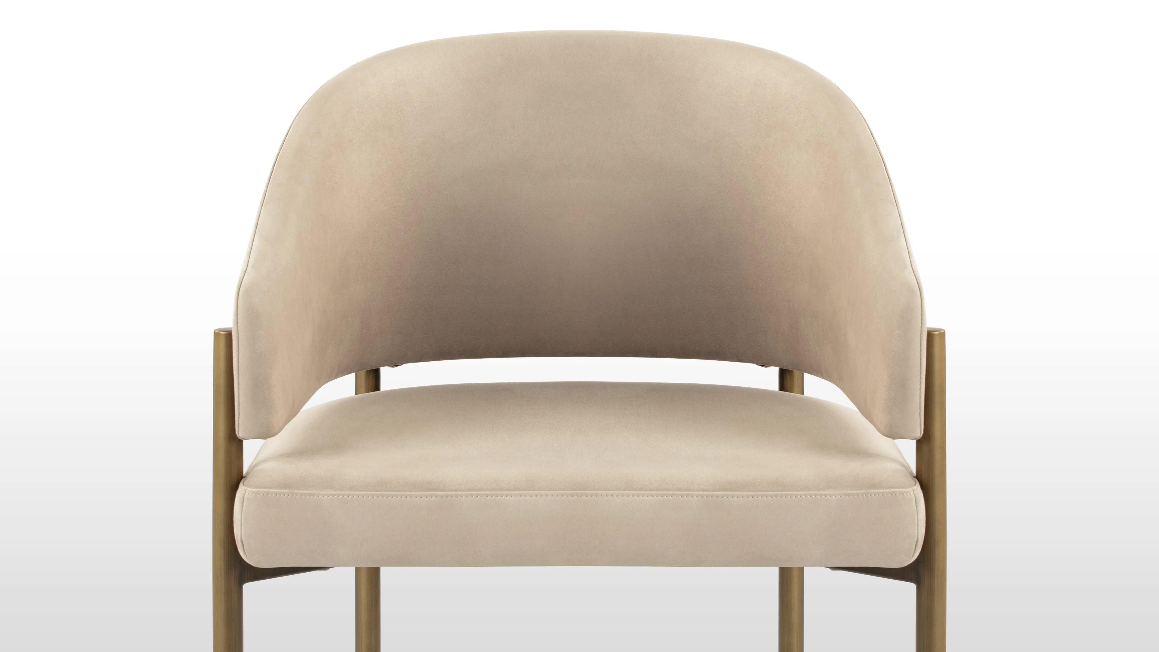 Esme - Esme Dining Chair, Latte Vegan Suede and Brushed Brass