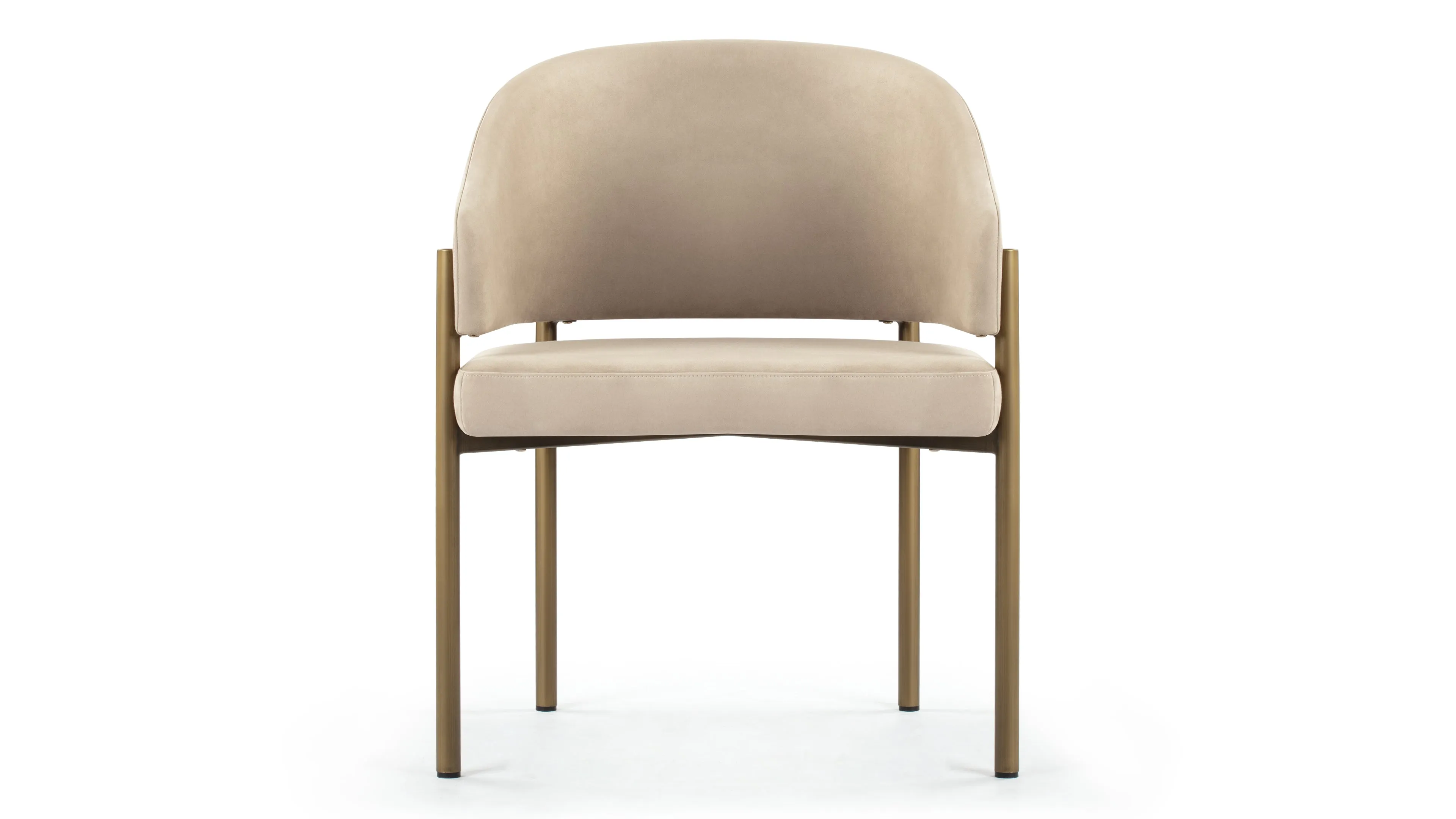 Esme - Esme Dining Chair, Latte Vegan Suede and Brushed Brass