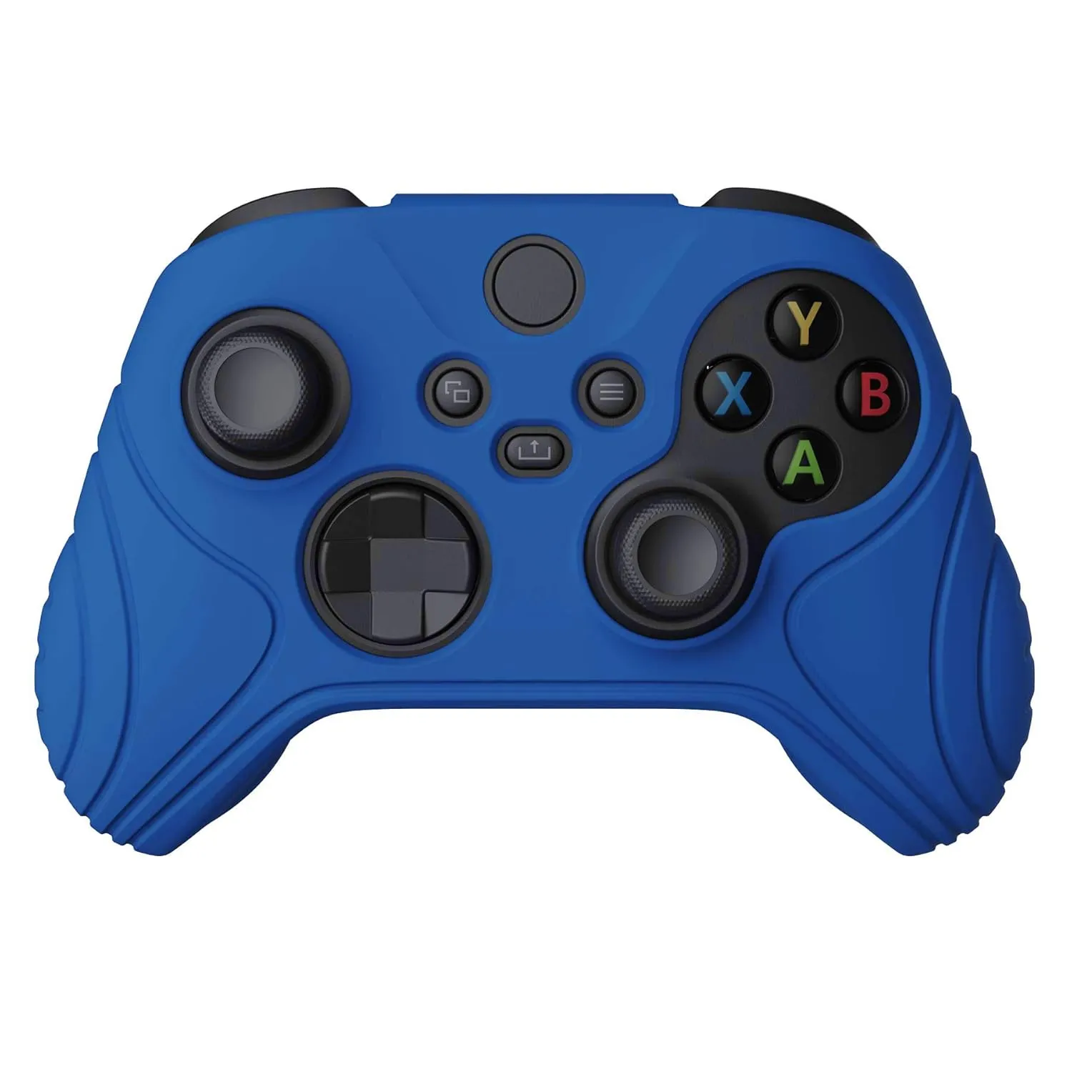 eXtremeRate PlayVital Samurai Edition Blue Anti-slip Controller Grip Silicone Skin for Xbox Core Controller, Ergonomic Soft Rubber Protective Case Cover for Xbox Series S/X Controller w/Thumb Grips