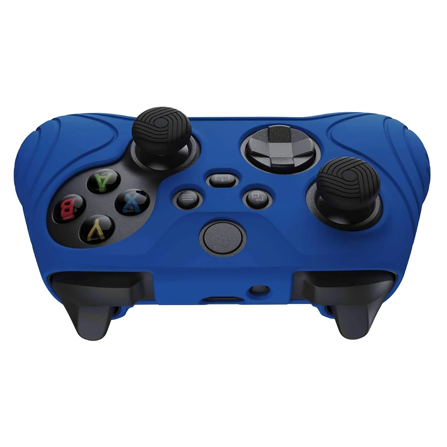 eXtremeRate PlayVital Samurai Edition Blue Anti-slip Controller Grip Silicone Skin for Xbox Core Controller, Ergonomic Soft Rubber Protective Case Cover for Xbox Series S/X Controller w/Thumb Grips