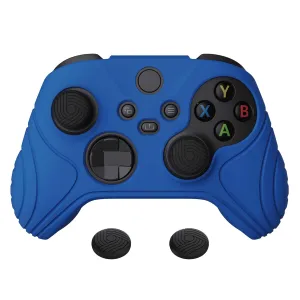 eXtremeRate PlayVital Samurai Edition Blue Anti-slip Controller Grip Silicone Skin for Xbox Core Controller, Ergonomic Soft Rubber Protective Case Cover for Xbox Series S/X Controller w/Thumb Grips