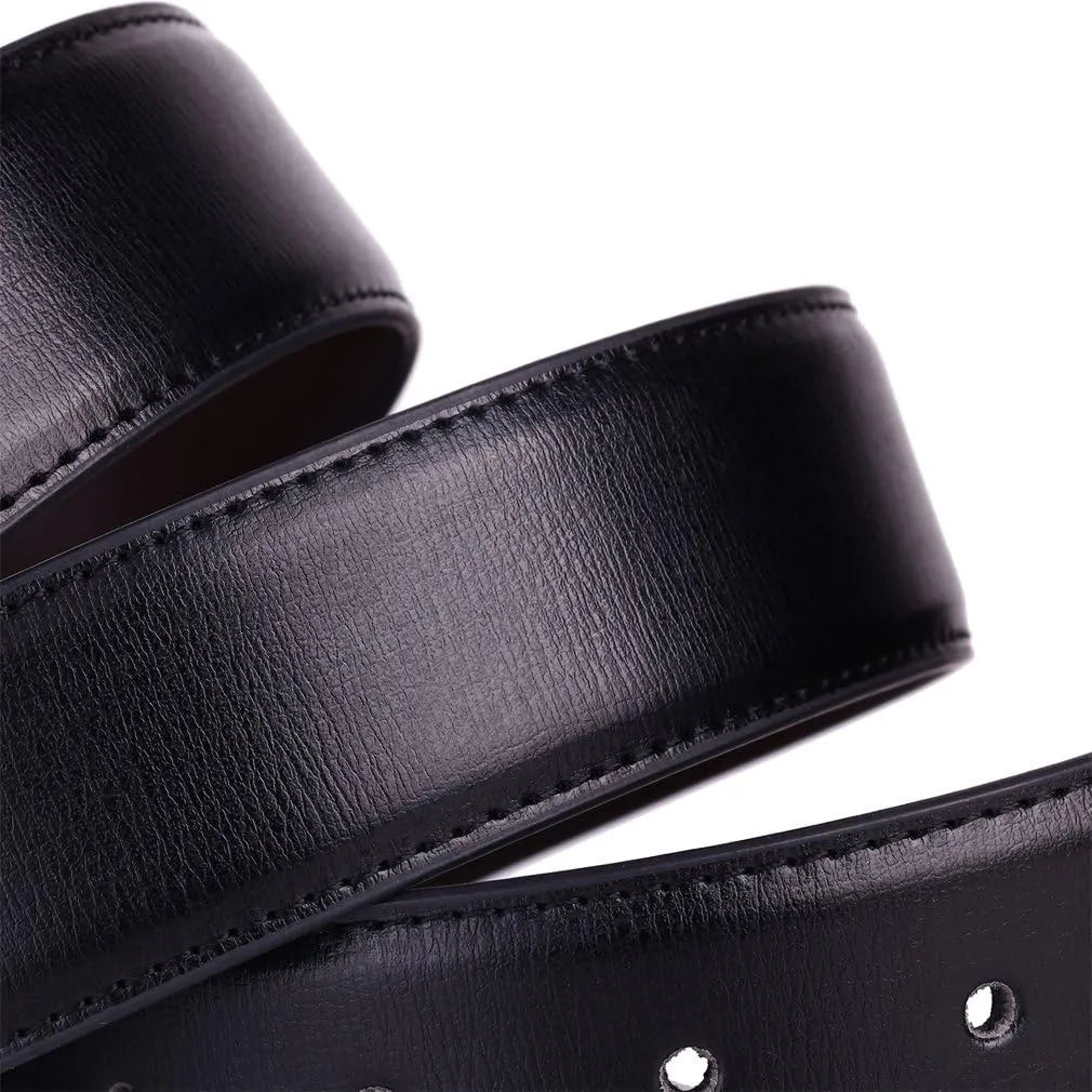 Men's Dress Belt Leather Reversible 1.25" Wide Rotated Buckle Gift Box