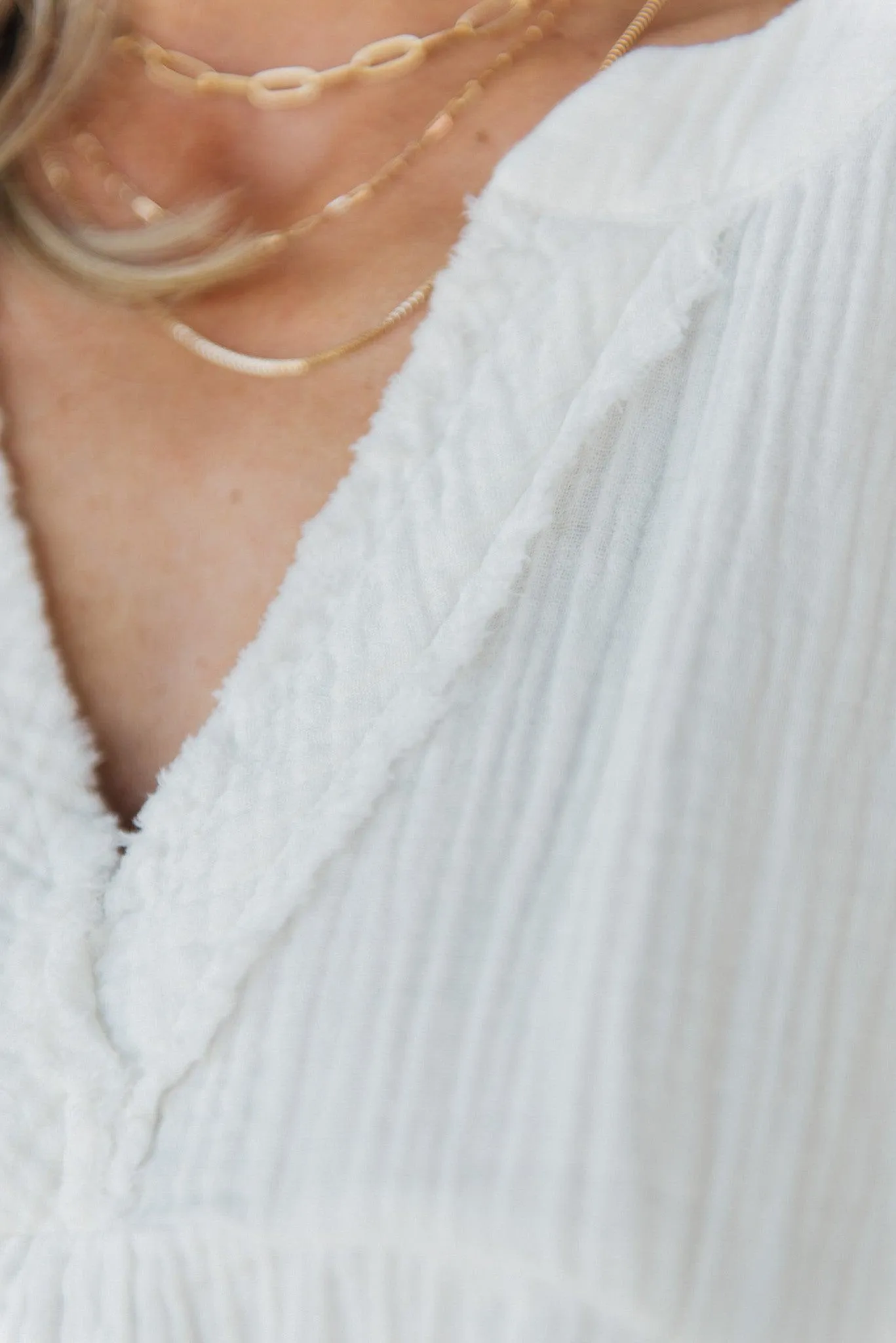 Raw Edge Gauze Top